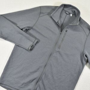Ibex Mens Merino Wool Full Zip Jacket Gray Sweater Pocket Made in USA XL